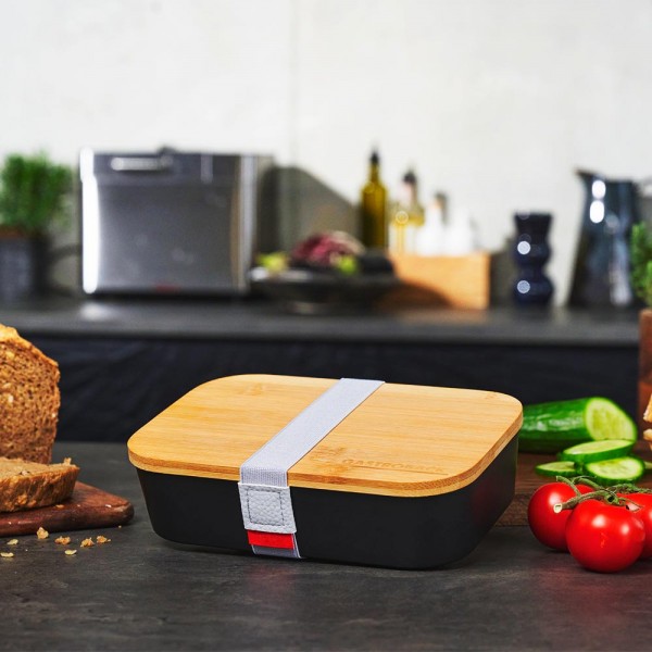 Gastroback Lunchbox schwarz, mit Bambusdeckel