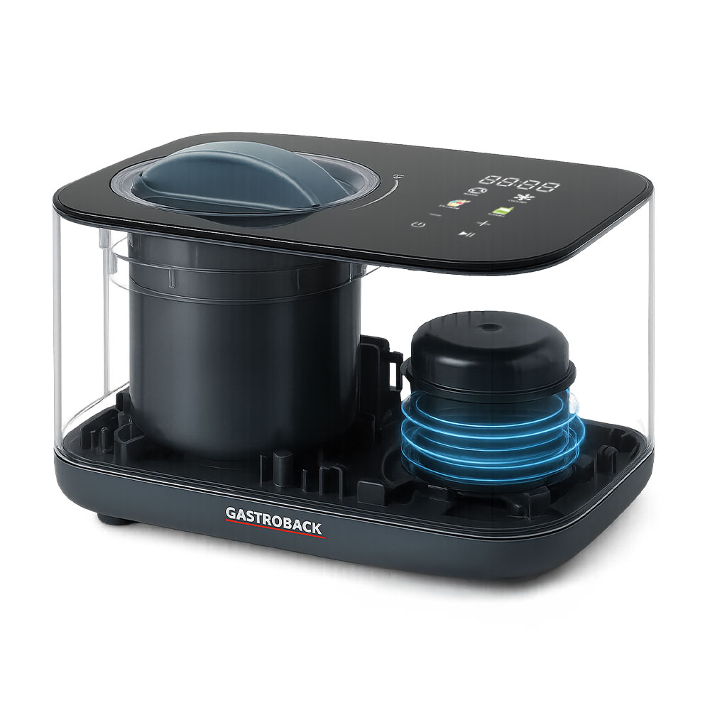 GASTROBACK® Eismaschine - 42901 - Mini Gelateria 2-in-1 Kompressor-Eismaschine 1 l - Eismaschine und Joghurtbereiter ohne Vorkühlen, kompakt, leise und leistungsstark