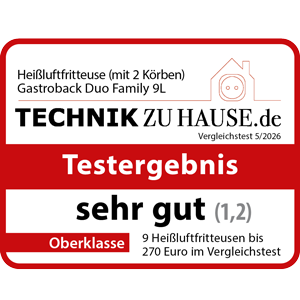 GASTROBACK® Multi-Heissluftfritteuse Duo Family 9 L - 42586 - Technik zu Hause 5/2026 GASTROBACK® Multi-Heissluftfritteuse Duo Family 9 L - 42586 - Technik zu Hause 5/2026
