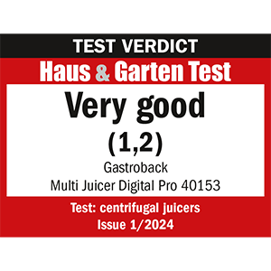 GASTROBACK® Juicer - 40153 - Design Multi Juicer Digital Pro - Haus & Garten Test 1/2024 GASTROBACK® Juicer - 40153 - Design Multi Juicer Digital Pro - Haus & Garten Test 1/2024