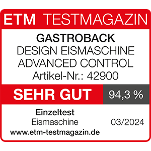 GASTROBACK® Eismaschine - 42900 - Design Eismaschine Advanced Control - ETM Testmagazin 03/2024 GASTROBACK® Eismaschine - 42900 - Design Eismaschine Advanced Control - ETM Testmagazin 03/2024