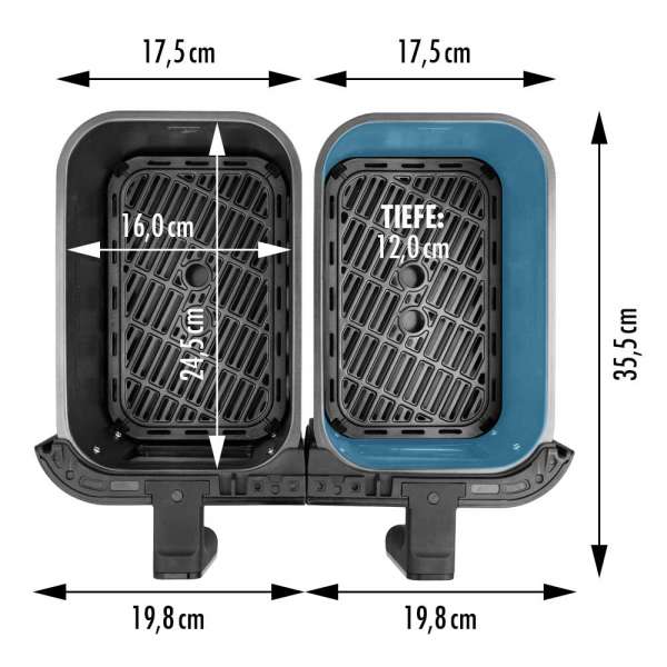 Multi-Heissluftfritteuse Duo Family 9 L