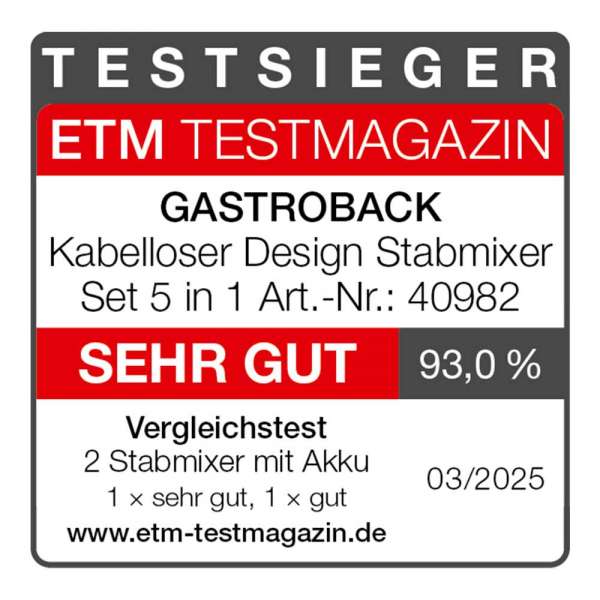 Kabelloser Design Stabmixer Set 5 in 1
