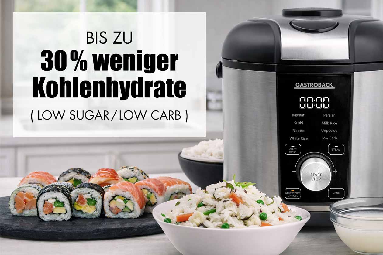 GASTROBACK® Reiskocher - 42519 - Reiskocher RiceControl Low Carb & Steam 3 L GASTROBACK® Reiskocher - 42519 - Reiskocher RiceControl Low Carb & Steam 3 L