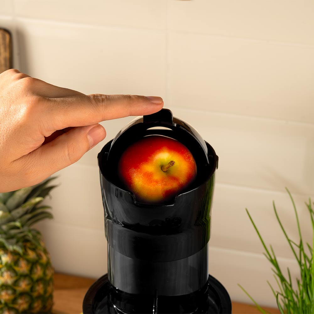 Gastroback Entsafter Slow Juicer Vita Fresh 40146 automatische Einfüllabdeckung Gastroback Entsafter Slow Juicer Vita Fresh 40146 Kaltentsafter | Extra Großer Einfüllschacht, Einfüllabdeckung, leichte Reinigung dank weniger Teile, spülmaschinengeeignet, 200 Watt, 50 U /Min, für Obst Gemüse Kräuter Beeren Gräser, dunkel getönter Einfüllschacht und Saftschale für zusätzlichen Vitaminschutz, BPA frei, robuste Pressschnecke mit Edelstahlkern, Rücklauf, Überhitzungsschutz, sehr leise, Kompakte Größe 17,8 x 15,2 x 45 cm, 0,8 L Saftbehälter, 2,7Kg