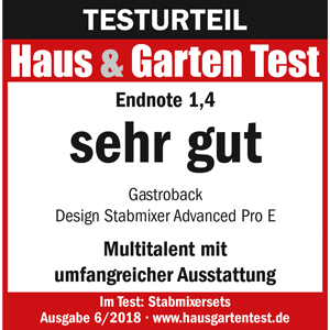 GASTROBACK® Stabmixer - Design Stabmixer Advanced Pro E - 40976 - Haus & Garten Test - Sehr gut GASTROBACK® Stabmixer - Design Stabmixer Advanced Pro E - 40976 - Haus & Garten Test - Sehr gut