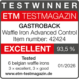 TESTWINNER Waffle maker GASTROBACK® Waffle maker Advanced Control 42424 ETM 2026 TESTWINNER Waffle maker GASTROBACK® Waffle maker Advanced Control 42424 ETM 2026