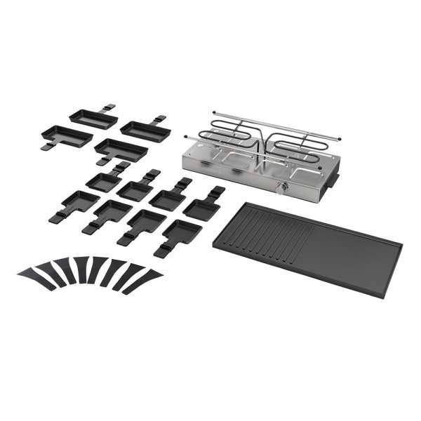 GASTROBACK - 42563 - Raclette Grill & Pancake Station - für 8 Personen - 2-in-1 - vielseitiges Multifunktionsgerät - XXL-Doppelpfaennchen