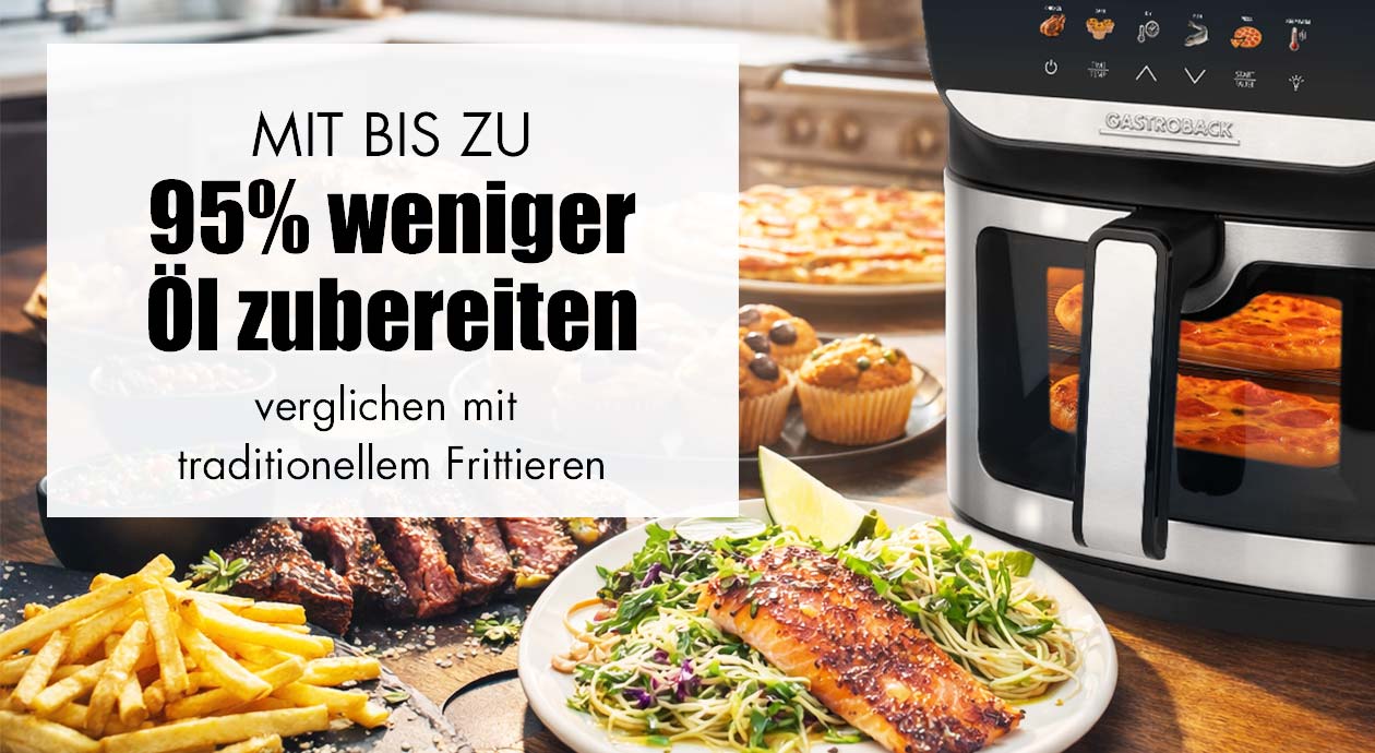 GASTROBACK® Heissluftfritteuse - 42585 - Multi-Heissluftfritteuse Heat & Crisp Family 8 L GASTROBACK® Heissluftfritteuse - 42585 - Multi-Heissluftfritteuse Heat & Crisp Family 8 L
