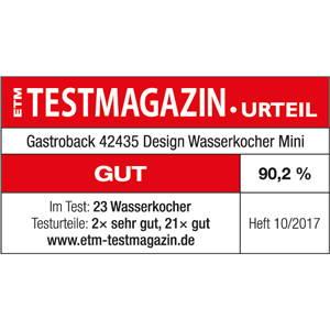 GASTROBACK® Design Wasserkocher Mini 42435 - ETM 2017 GASTROBACK® Design Wasserkocher Mini 42435 - ETM 2017