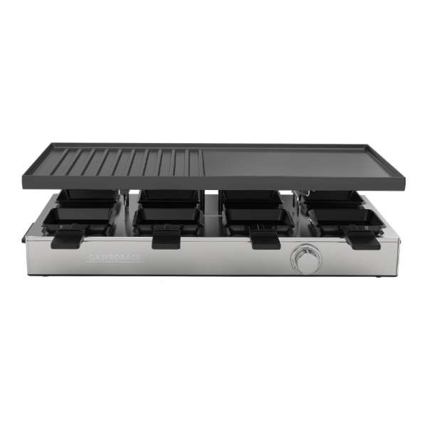 GASTROBACK - 42563 - Raclette Grill & Pancake Station - für 8 Personen - 2-in-1 - vielseitiges Multifunktionsgerät - XXL-Doppelpfaennchen