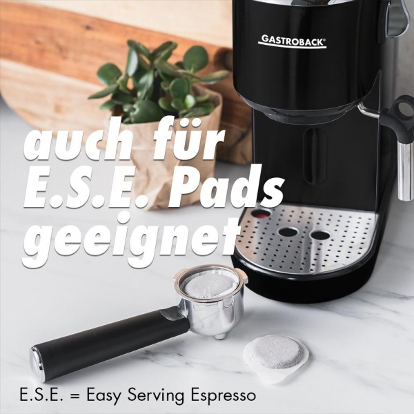 GASTROBACK® Siebträgermaschine - 42718 Design Espresso Piccolo Schwarz