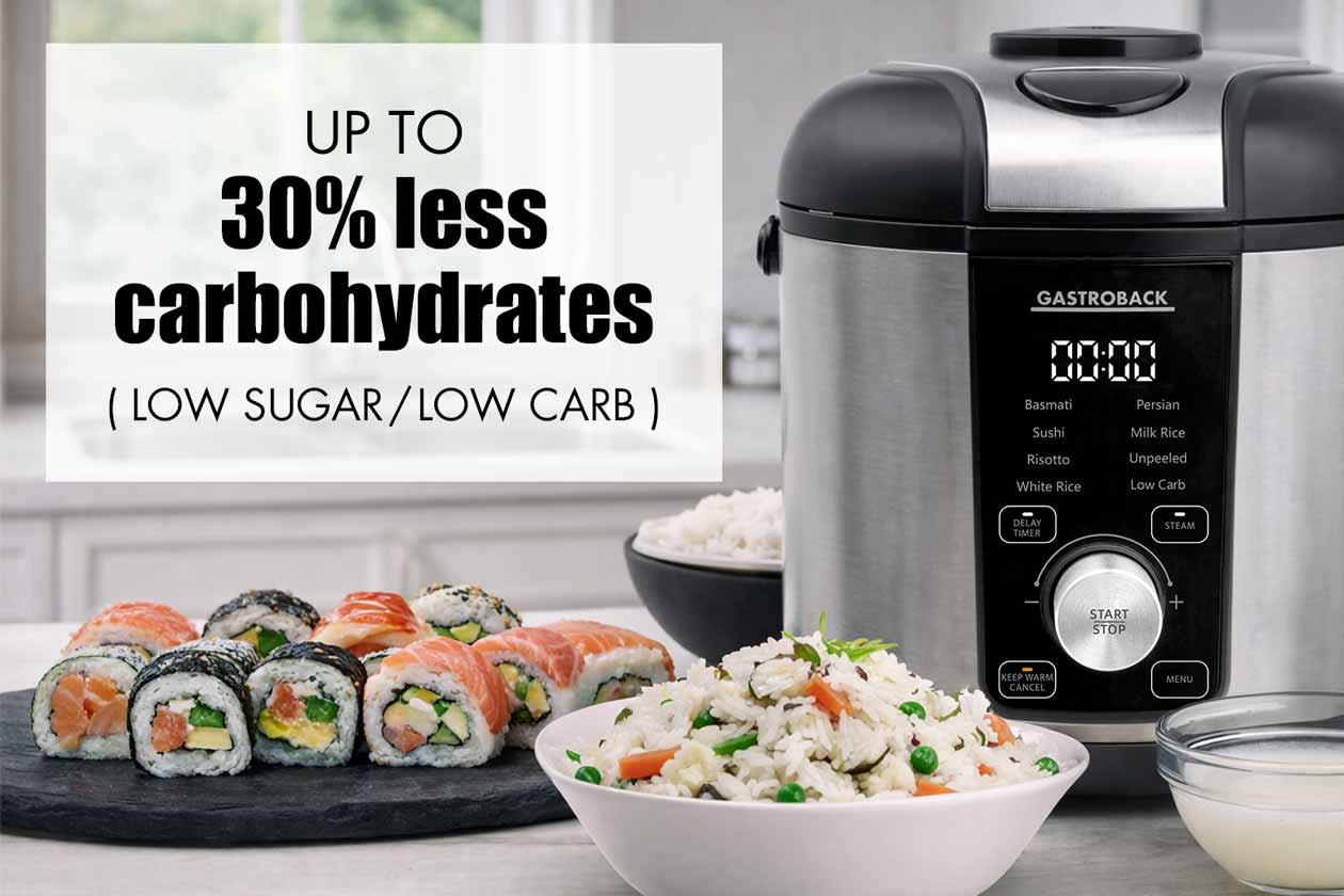 GASTROBACK® Rice cooker - 42519 - Rice Cooker RiceControl Low Carb & Steam 3 L GASTROBACK® Rice cooker - 42519 - Rice Cooker RiceControl Low Carb & Steam 3 L