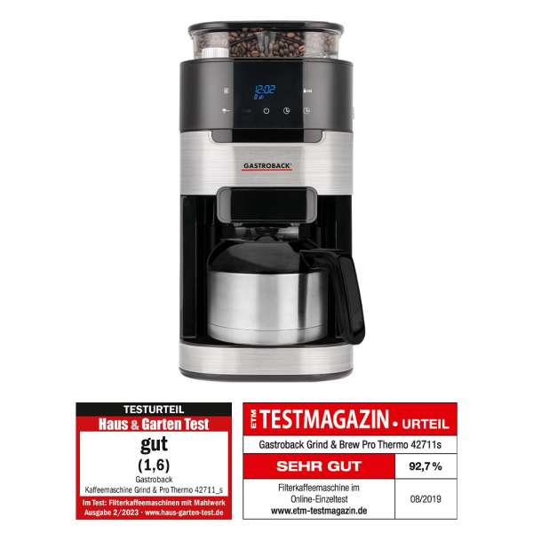 GASTROBACK® Filterkaffeemaschine - 42711_S Kaffeemaschine Grind & Brew Pro Thermo