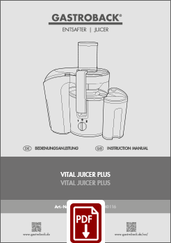 GASTROBACK® Entsafter - 40116 - Vital Juicer Plus - BDA GASTROBACK® Entsafter - 40116 - Vital Juicer Plus - BDA