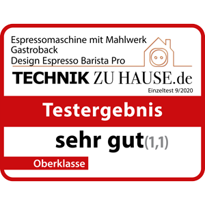 GASTROBACK® Siebträgermaschine - 42616 Design Espresso Barista Pro - Auszeichnung Sehr gut GASTROBACK® Siebträgermaschine - 42616 Design Espresso Barista Pro - Auszeichnung Sehr gut