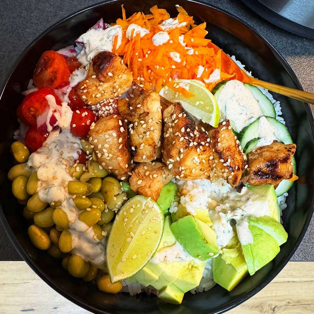 Chicken-Protein-Reis-Bowl