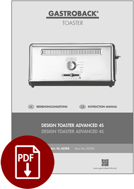 42394 - Design Toaster Advanced 4S - Bedienungsanleitung - Instruction manual 42394 - Design Toaster Advanced 4S - Bedienungsanleitung - Instruction manual
