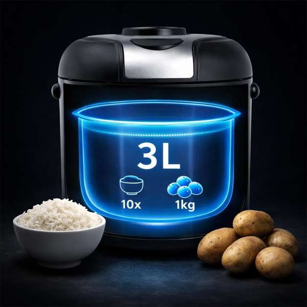 Reiskocher RiceControl low carb & steam 3 L