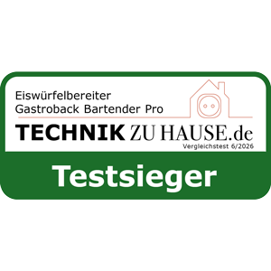 TESTSIEGER Eiswürfelbereiter - GASTROBACK® Eiswürfelbereiter Bartender Pro 41143 - Technik zu Hause 6/2026 TESTSIEGER Eiswürfelbereiter - GASTROBACK® Eiswürfelbereiter Bartender Pro 41143 - Technik zu Hause 6/2026