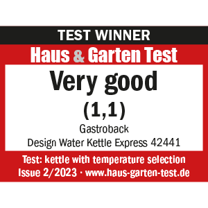 TEST WINNER Water Kettle - GASTROBACK® Design Water Kettle Express - 42441 - Haus & Garten Test 2/2023 TEST WINNER Water Kettle - GASTROBACK® Design Water Kettle Express - 42441 - Haus & Garten Test 2/2023