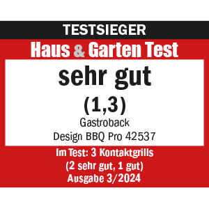 TESTSIEGER Kontaktgrills GASTROBACK® Design BBQ Pro - 42537 - Haus & Garten Test 03/2024 TESTSIEGER Kontaktgrills GASTROBACK® Design BBQ Pro - 42537 - Haus & Garten Test 03/2024