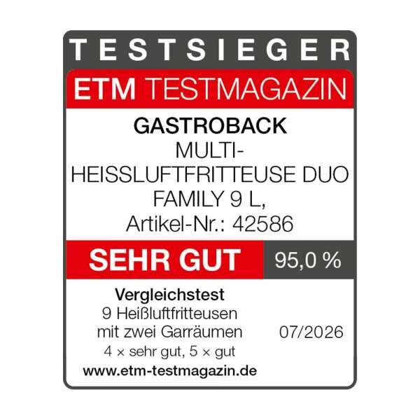 Multi-Heissluftfritteuse Duo Family 9 L